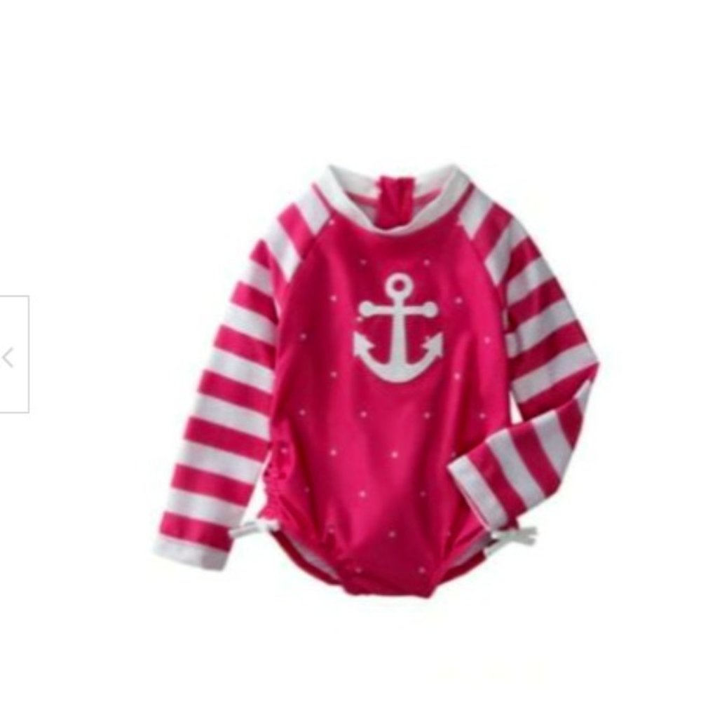 Crown & Ivy girls one piece rashguard swimsuit NWT